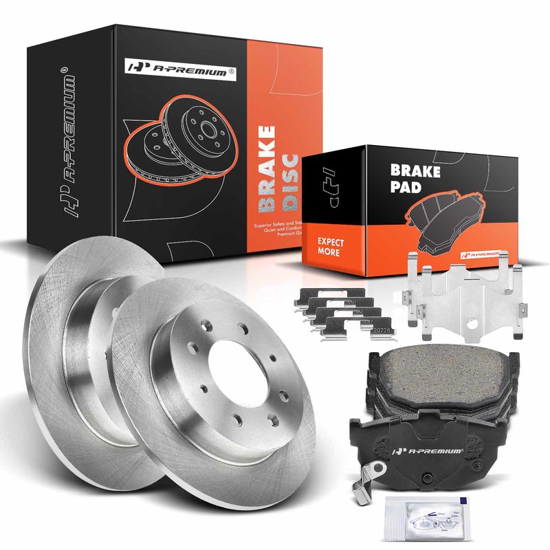 Rear Disc Brake Rotors & Ceramic Brake Pads for Kia Spectra Spectra5 2005-2009