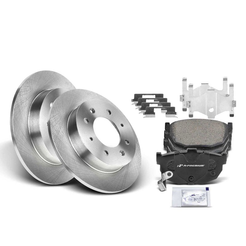 Rear Disc Brake Rotors & Ceramic Brake Pads for Kia Spectra Spectra5 2005-2009