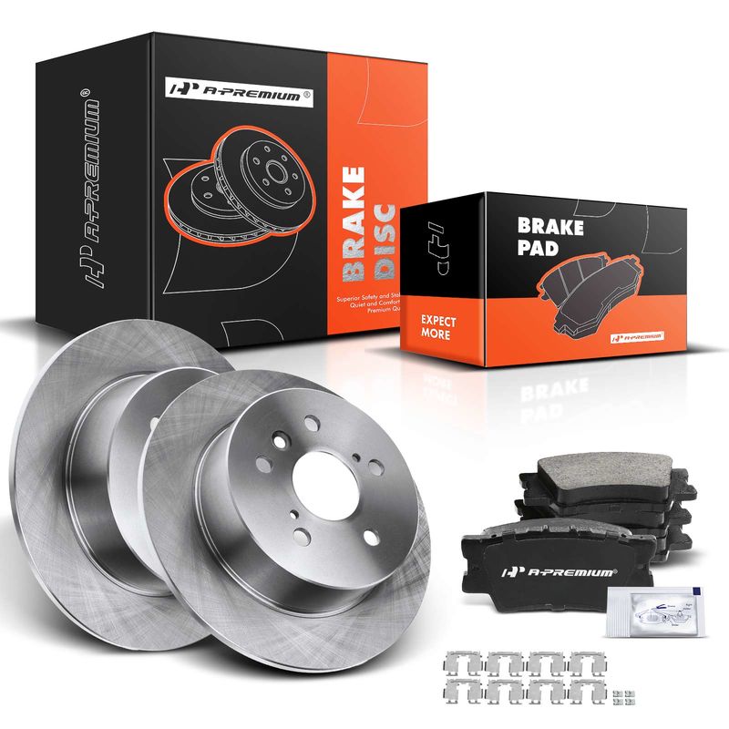 Rear Disc Brake Rotors & Ceramic Brake Pads for Lexus ES350 Toyota Avalon Camry