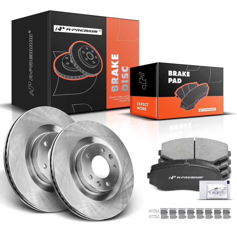 Front Disc Brake Rotors & Ceramic Brake Pads for Mazda CX-9 2007-2015