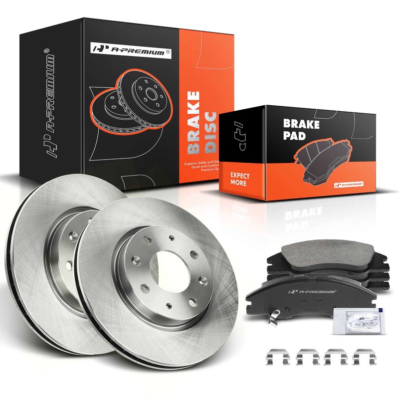 Front Disc Brake Rotors & Ceramic Brake Pads for Kia Spectra 2004-2009 Spectra5