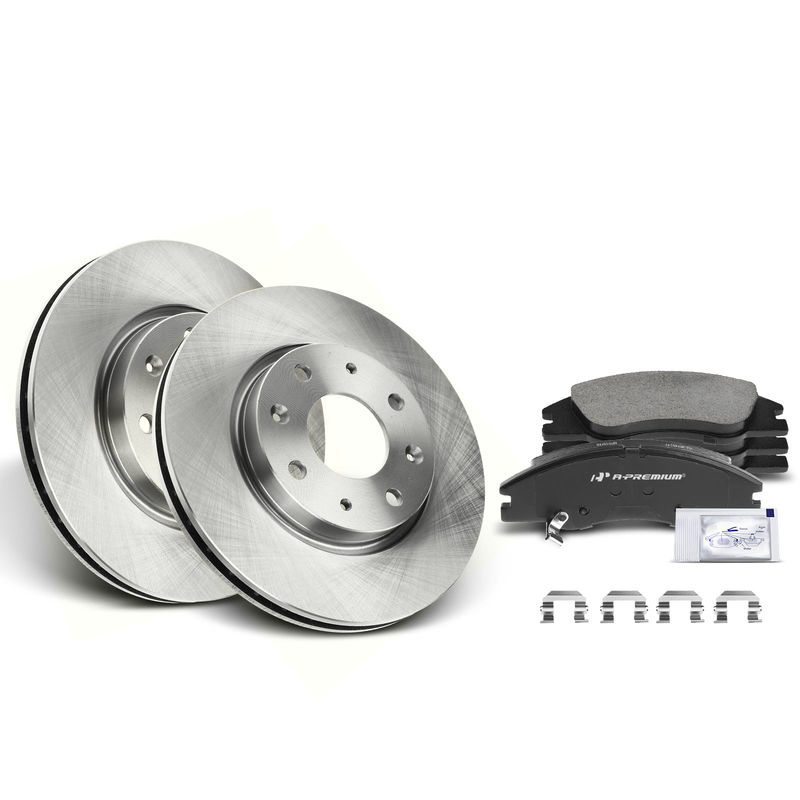Front Disc Brake Rotors & Ceramic Brake Pads for Kia Spectra 2004-2009 Spectra5