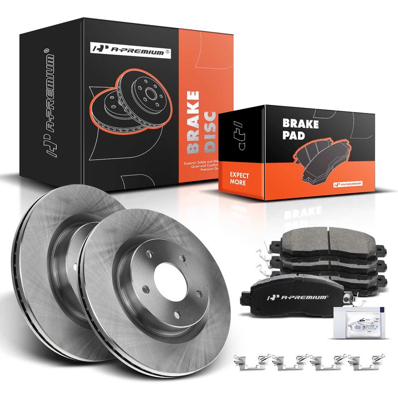Front Disc Brake Rotors & Ceramic Brake Pads for Nissan Altima 2014-2019