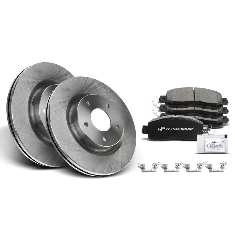 Front Disc Brake Rotors & Ceramic Brake Pads for Nissan Altima 2014-2019
