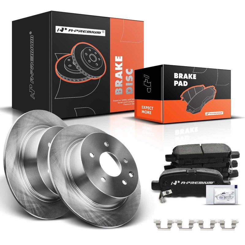 Rear Disc Brake Rotors & Ceramic Brake Pads for Nissan Altima 2002-2020 Juke