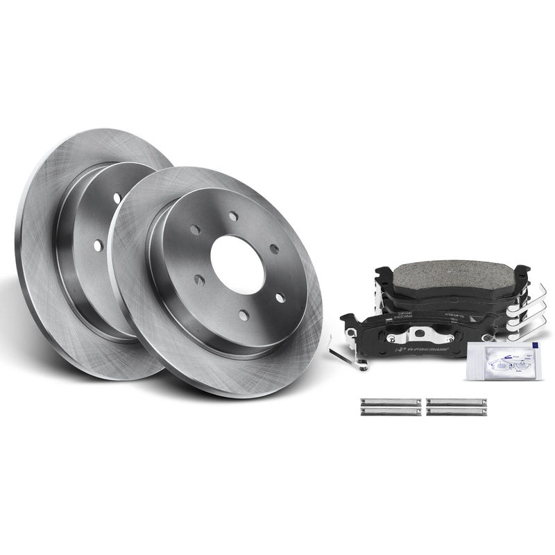 Rear Disc Brake Rotors & Ceramic Brake Pads for Nissan Armada INFINITI V8 5.6L
