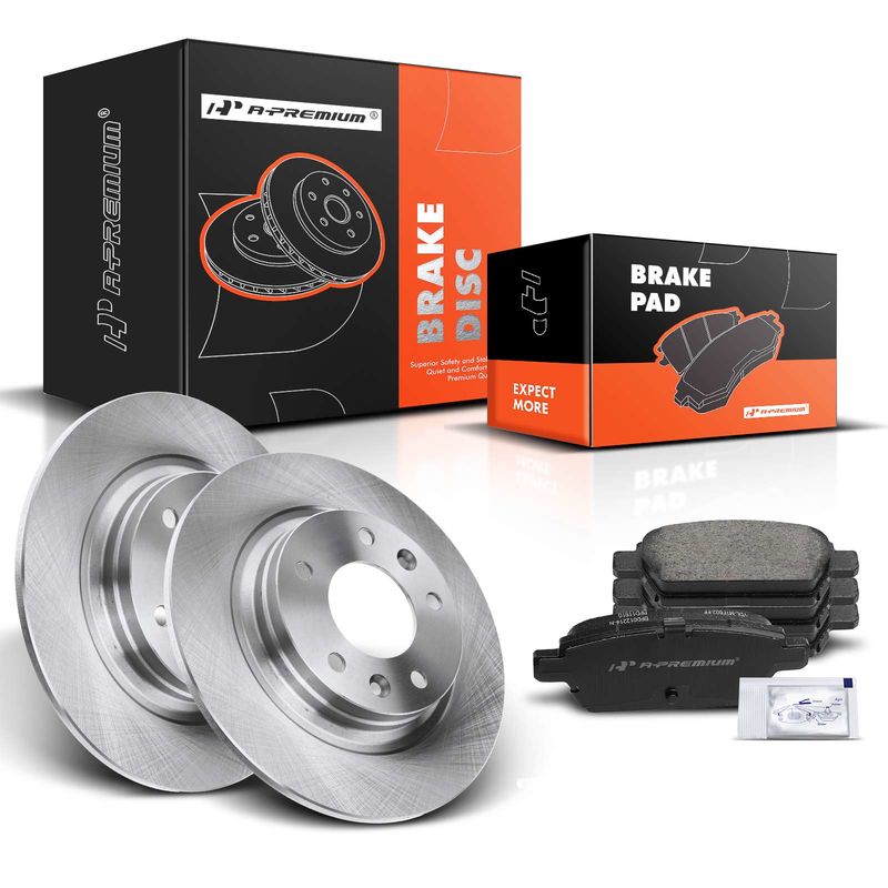 Rear Disc Brake Rotors & Ceramic Brake Pads for Mazda 6 2006-2013 Ford Mercury