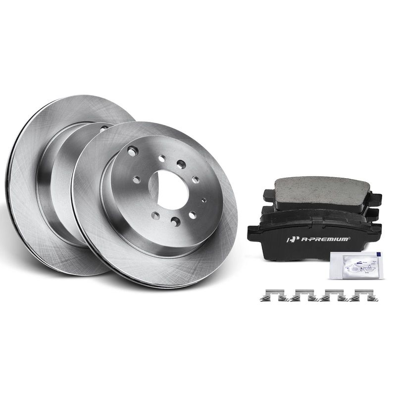 Rear Disc Brake Rotors & Ceramic Brake Pads for Mazda CX-7 2007-2012 2.3L 2.5L