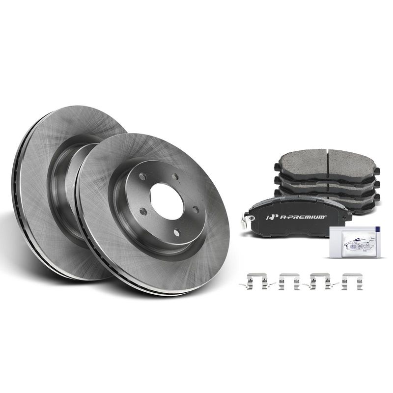Front Disc Brake Rotors & Ceramic Brake Pads for Nissan Altima 2007-2013