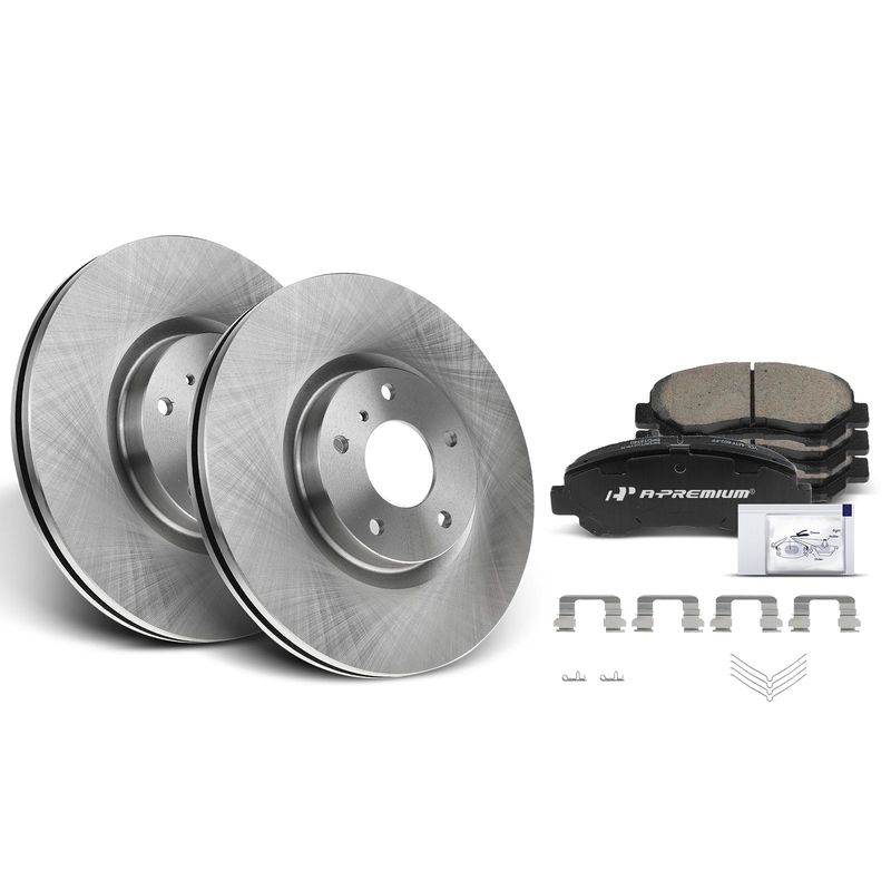 Front Disc Brake Rotors & Ceramic Brake Pads for Nissan Maxima 2009-2017 V6 3.5L
