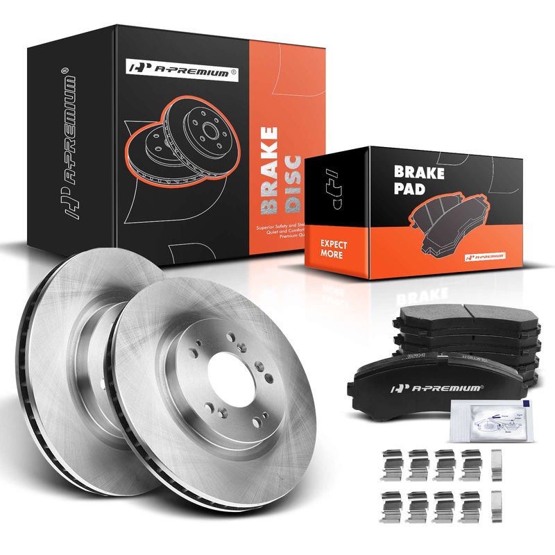 Front Disc Brake Rotors & Ceramic Brake Pads for Mitsubishi Endeavor 04-08 10-11