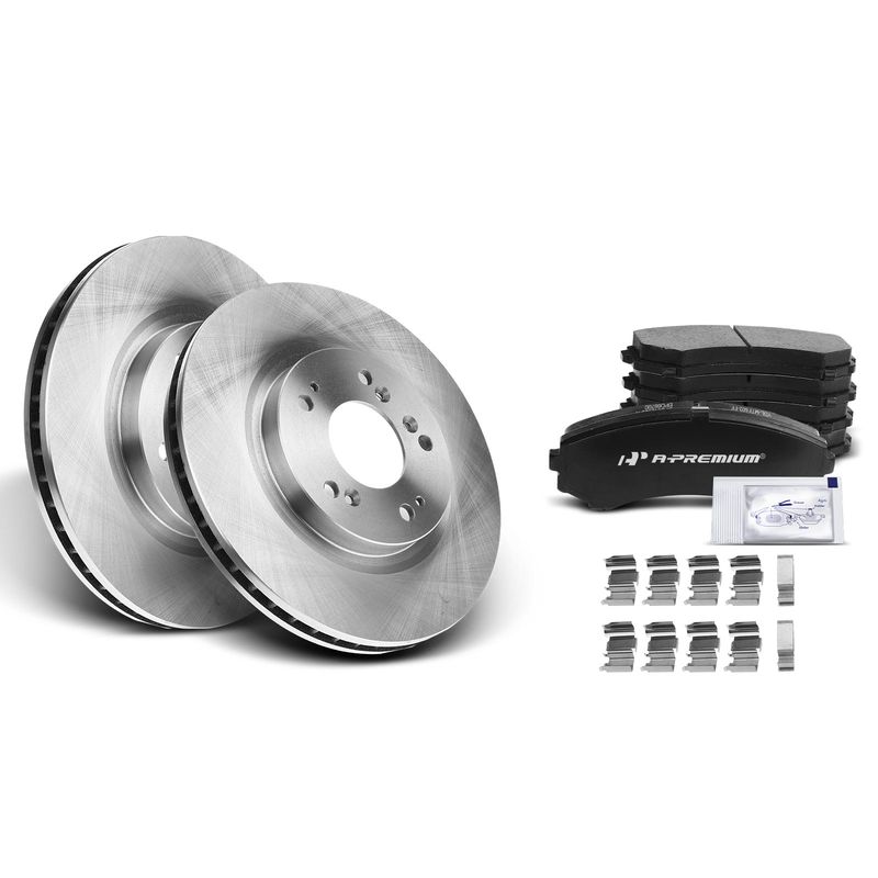 Front Disc Brake Rotors & Ceramic Brake Pads for Mitsubishi Endeavor 04-08 10-11