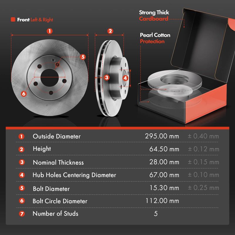 Front & Rear Disc Brake Rotors & Ceramic Brake Pads for Mercedes-Benz C300 08-12