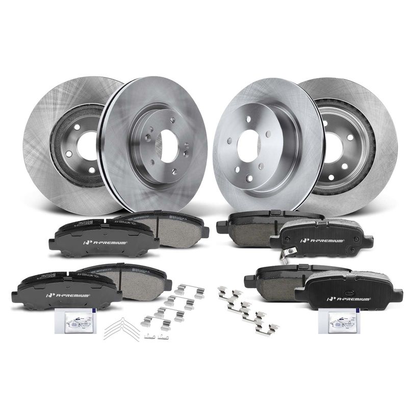 Front & Rear Disc Brake Rotors & Ceramic Brake Pads for Nissan Maxima V6 3.5L