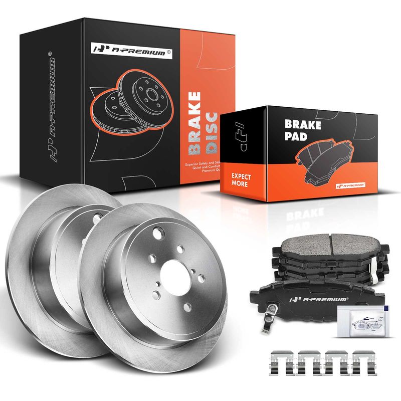 Rear Disc Brake Rotors & Ceramic Brake Pads for Subaru Impreza Forester Legacy