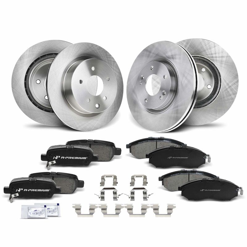 Front & Rear Disc Brake Rotors & Ceramic Brake Pads for Nissan 350Z INFINITI G25