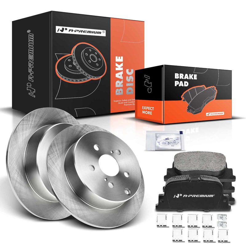 Rear Disc Brake Rotors & Ceramic Brake Pads for Scion tC 2005-2010 2.4L