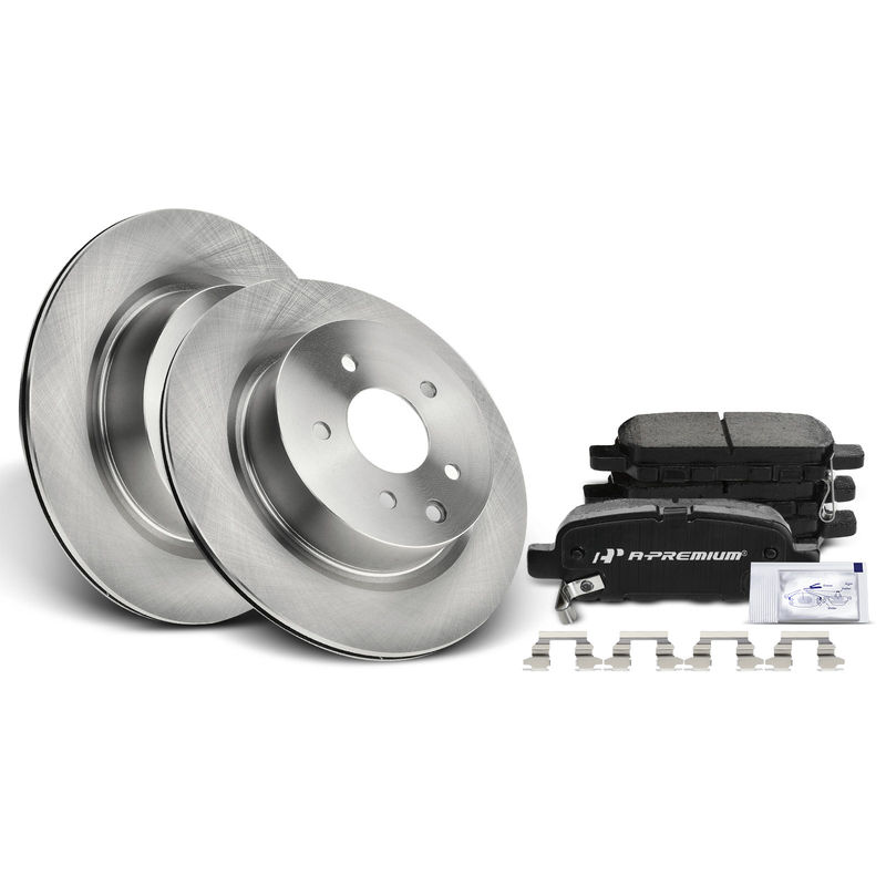 Rear Disc Brake Rotors & Ceramic Brake Pads for Nissan Maxima 10-14 16-17