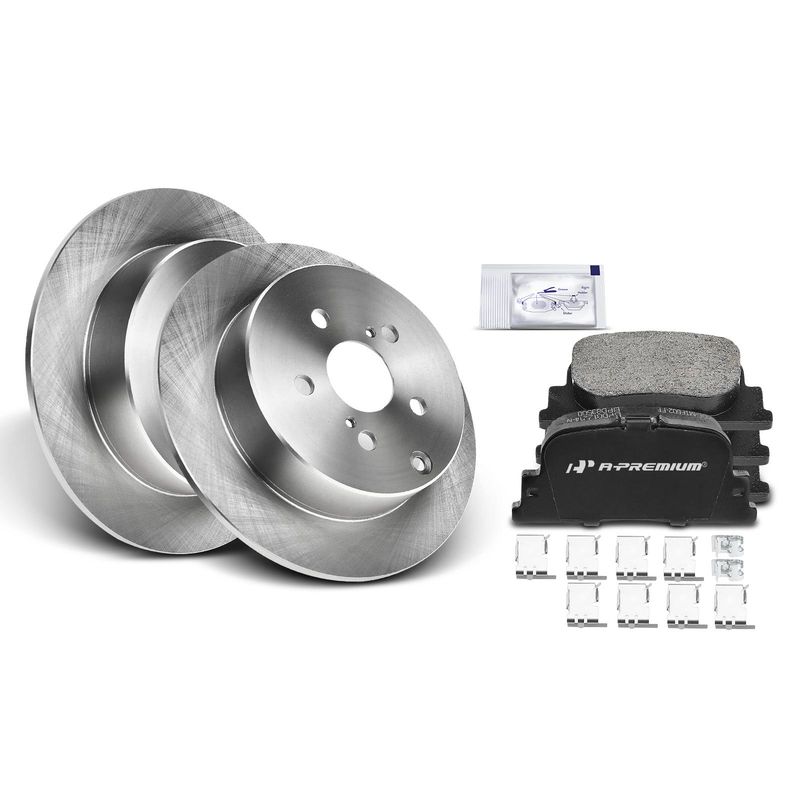 Rear Disc Brake Rotors & Ceramic Brake Pads for Scion tC 2005-2010 2.4L