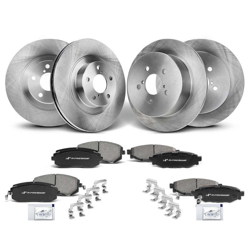 Front & Rear Disc Brake Rotors & Ceramic Brake Pads for Subaru Legacy 06-09