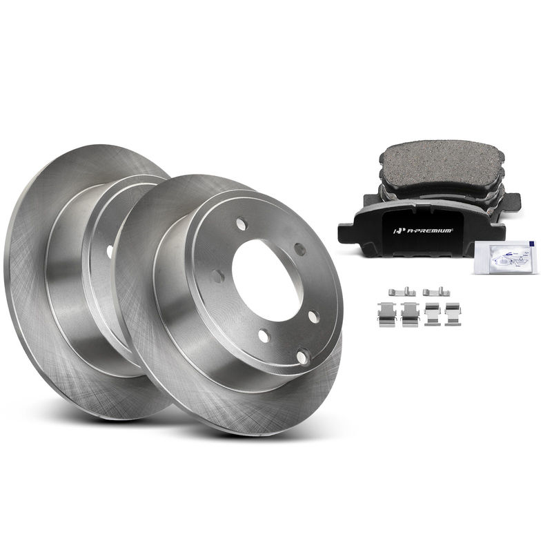 Rear Disc Brake Rotors & Ceramic Brake Pads for Mitsubishi Lancer Jeep Dodge