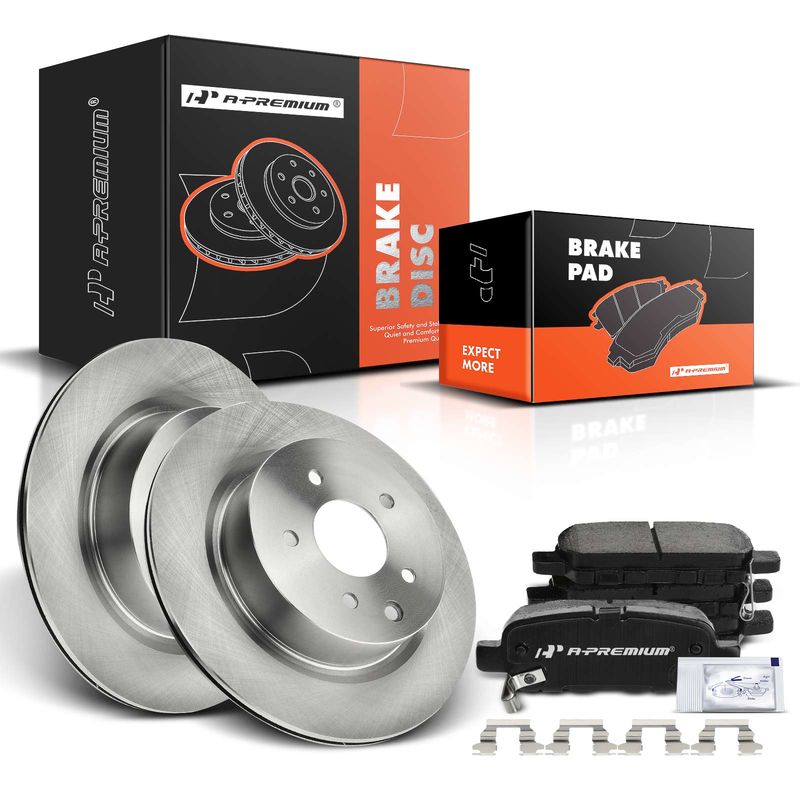 Rear Disc Brake Rotors & Ceramic Brake Pads for Nissan Maxima 10-14 16-17