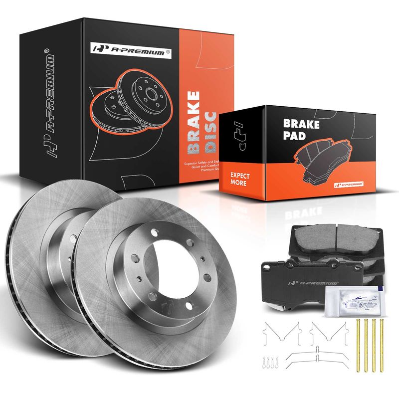 Front Disc Brake Rotors & Ceramic Brake Pads for Toyota 4Runner FJ Cruiser