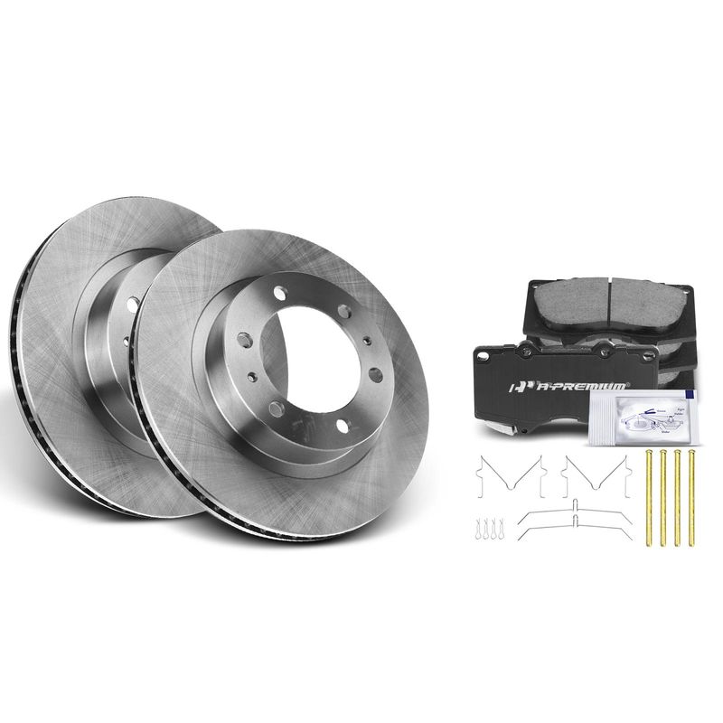 Front Disc Brake Rotors & Ceramic Brake Pads for Toyota 4Runner FJ Cruiser
