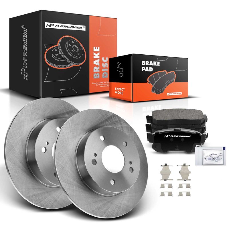 Rear Disc Brake Rotors & Ceramic Brake Pads for Nissan Maxima 1994-2000 V6 3.0L