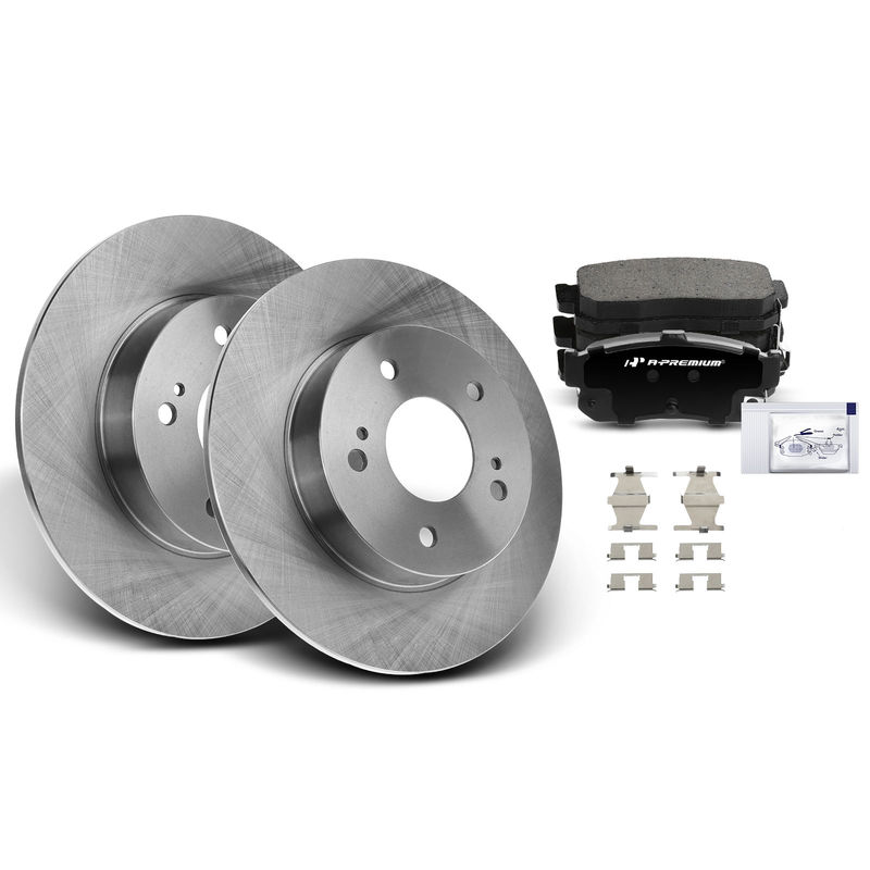 Rear Disc Brake Rotors & Ceramic Brake Pads for Nissan Maxima 1994-2000 V6 3.0L