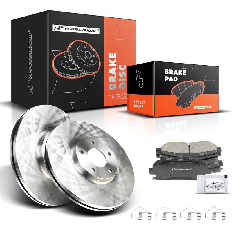 Front Disc Brake Rotors & Ceramic Brake Pads for Nissan Maxima 2009-2016