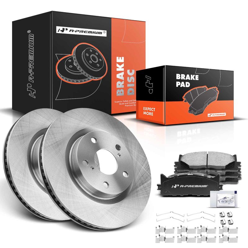 Front Disc Brake Rotors & Ceramic Brake Pads for Toyota Camry Lexus ES300H