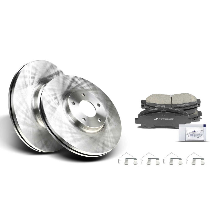 Front Disc Brake Rotors & Ceramic Brake Pads for Nissan Maxima 2009-2016