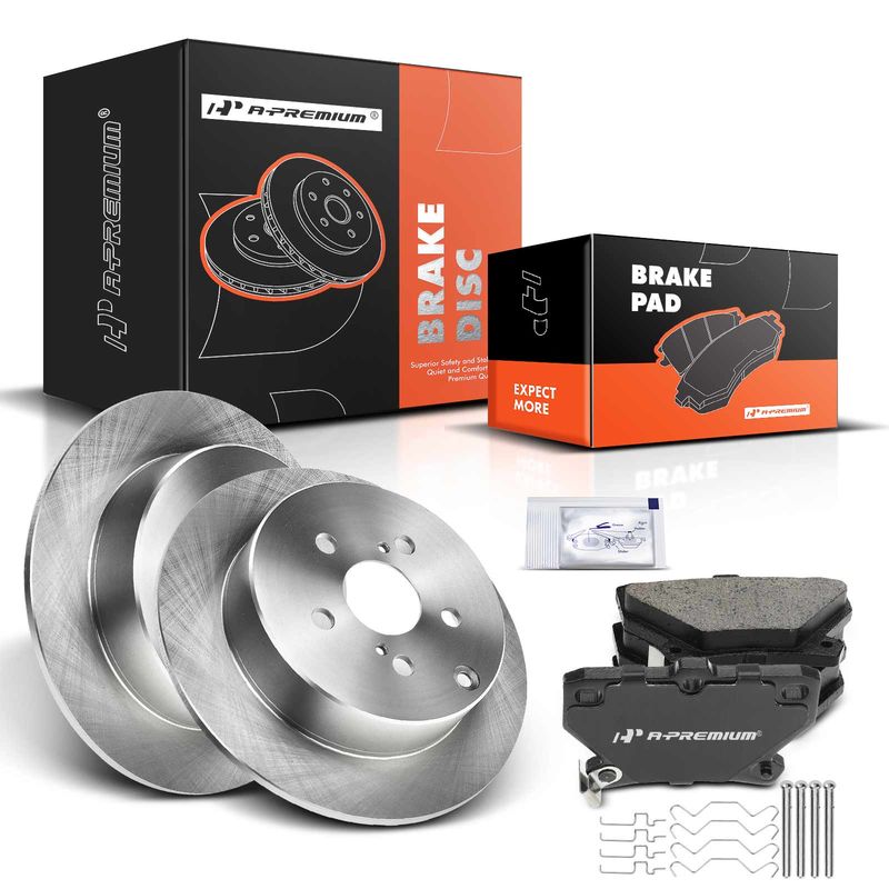 Rear Disc Brake Rotors & Ceramic Brake Pads for Toyota Matrix XRS 03-08 Pontiac