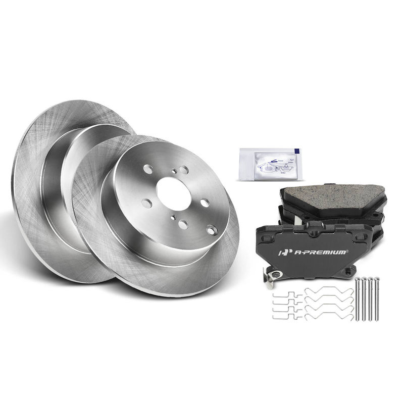 Rear Disc Brake Rotors & Ceramic Brake Pads for Toyota Matrix XRS 03-08 Pontiac