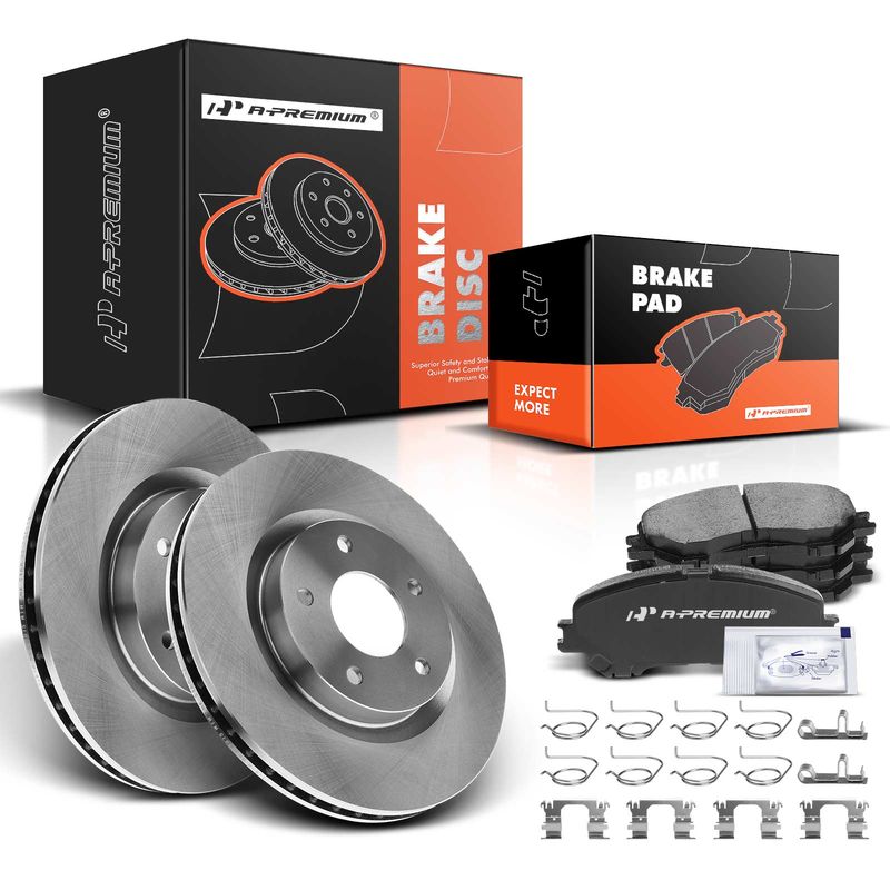 Front Disc Brake Rotors & Ceramic Brake Pads for Nissan Rogue 04-17 2.0L 2.5L