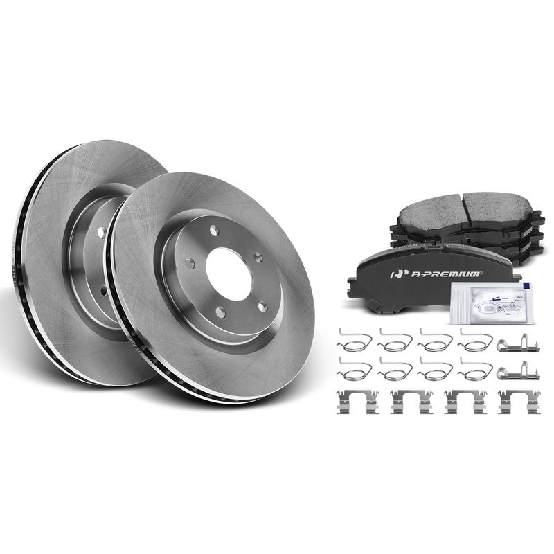 Front Disc Brake Rotors & Ceramic Brake Pads for Nissan Rogue 04-17 2.0L 2.5L