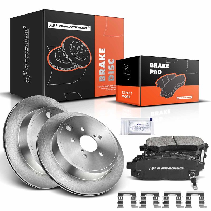 Rear Disc Brake Rotors & Ceramic Brake Pads for Subaru Outback 10-14 BRZ Scion
