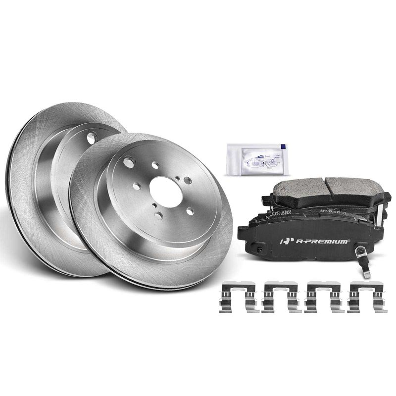 Rear Disc Brake Rotors & Ceramic Brake Pads for Subaru Outback 10-14 BRZ Scion