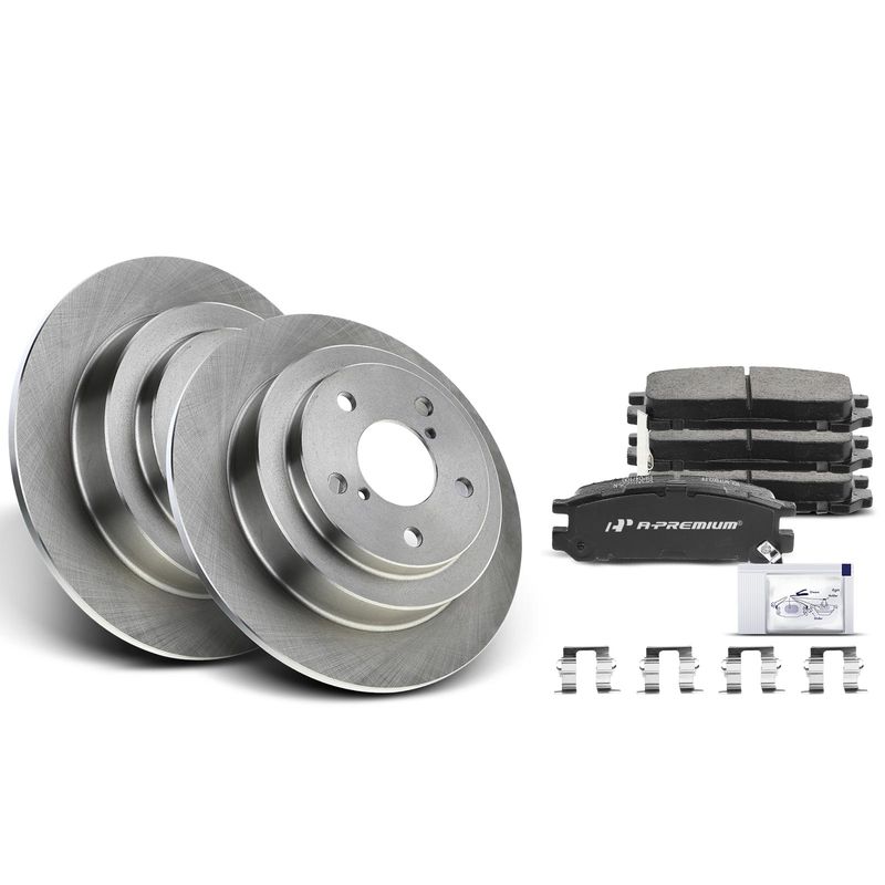 Rear Disc Brake Rotors & Ceramic Brake Pads for Subaru Impreza 1993-1998