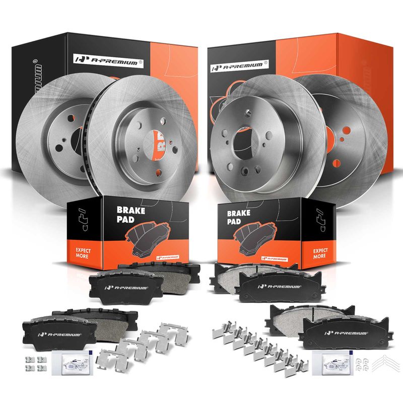 Front & Rear Disc Brake Rotors & Ceramic Brake Pads for Toyota Camry Lexus ES350