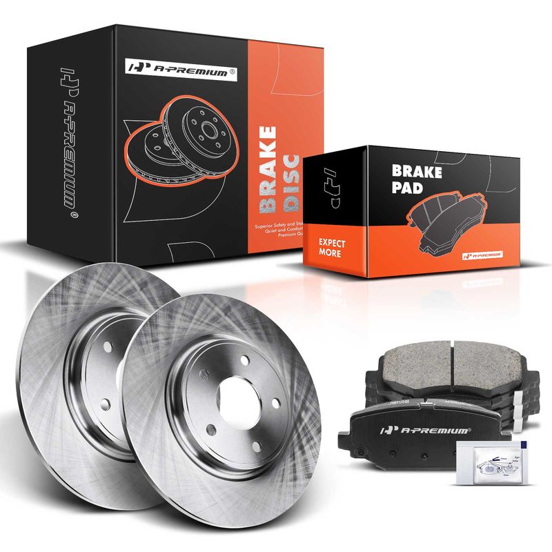 Rear Disc Brake Rotors & Ceramic Brake Pads for Dodge Journey 2012-2020