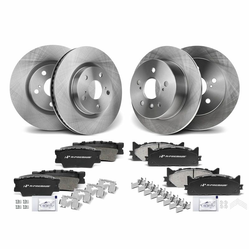 Front & Rear Disc Brake Rotors & Ceramic Brake Pads for Toyota Camry Lexus ES350