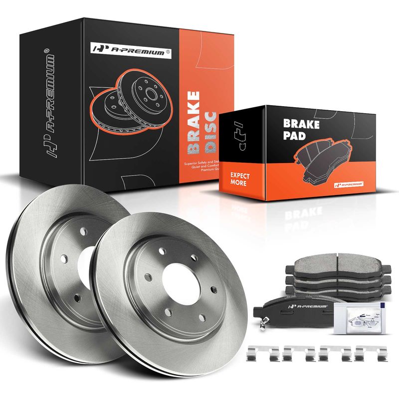 Front Disc Brake Rotors & Ceramic Brake Pads for Nissan Titan INFINITI QX56