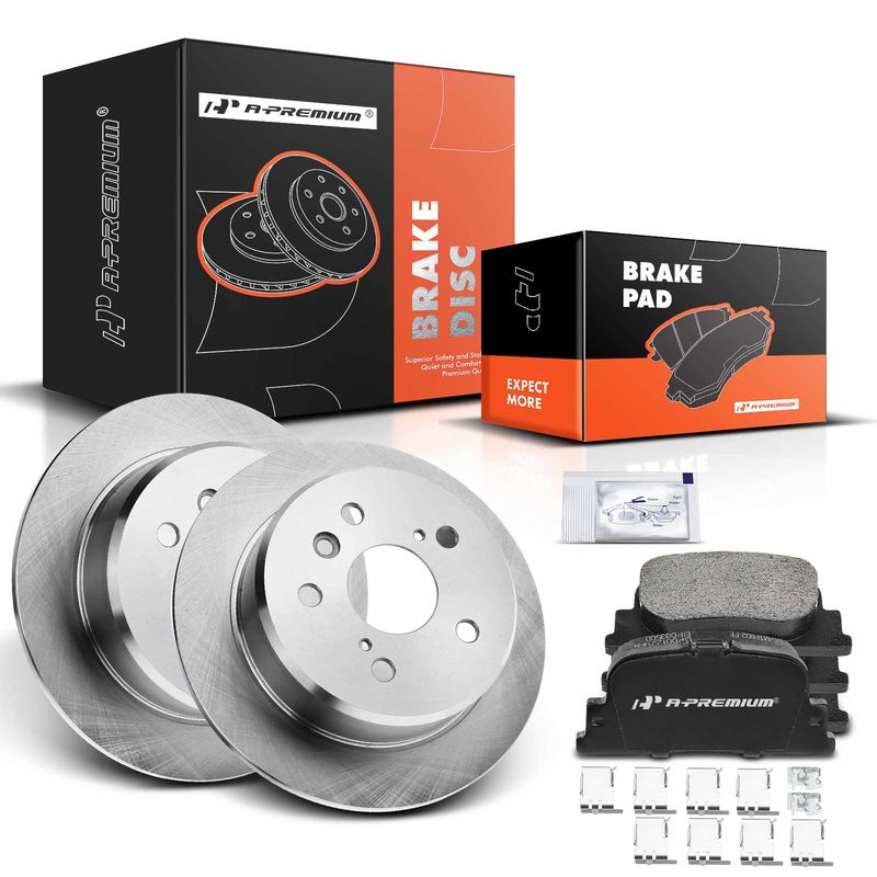 Rear Disc Brake Rotors & Ceramic Brake Pads for Toyota Camry Lexus ES300 00-01