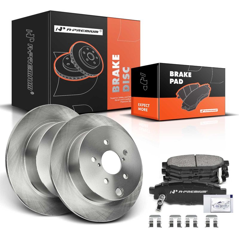Rear Disc Brake Rotors & Ceramic Brake Pads for Subaru Impreza 12-16 Forester