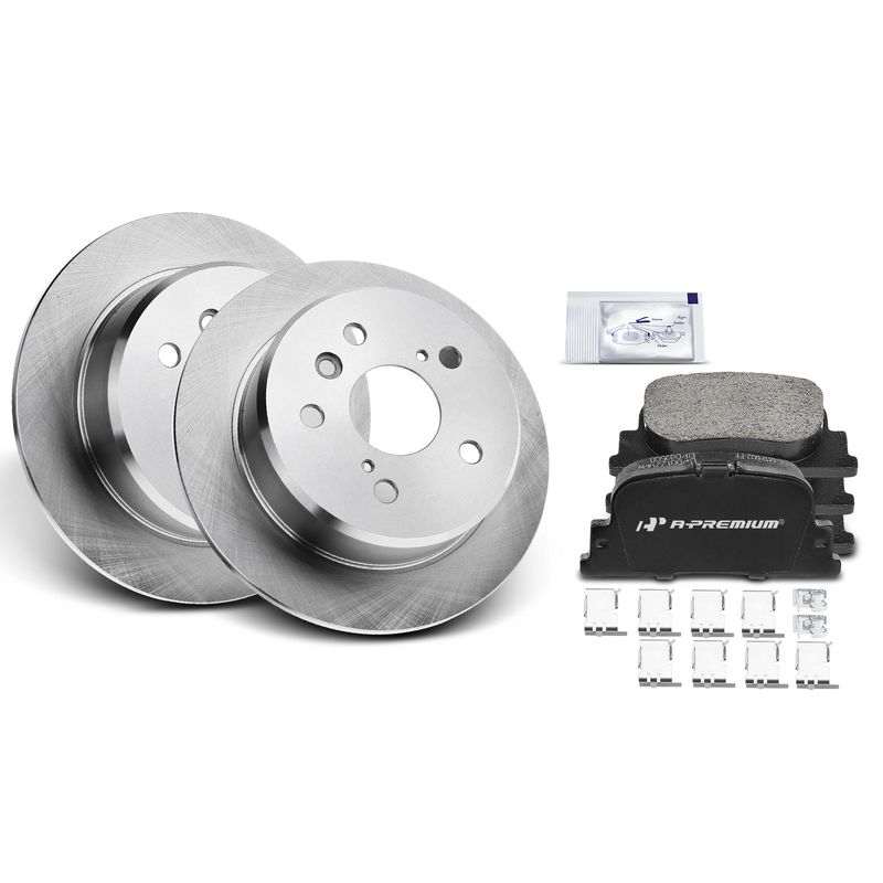 Rear Disc Brake Rotors & Ceramic Brake Pads for Toyota Camry Lexus ES300 00-01