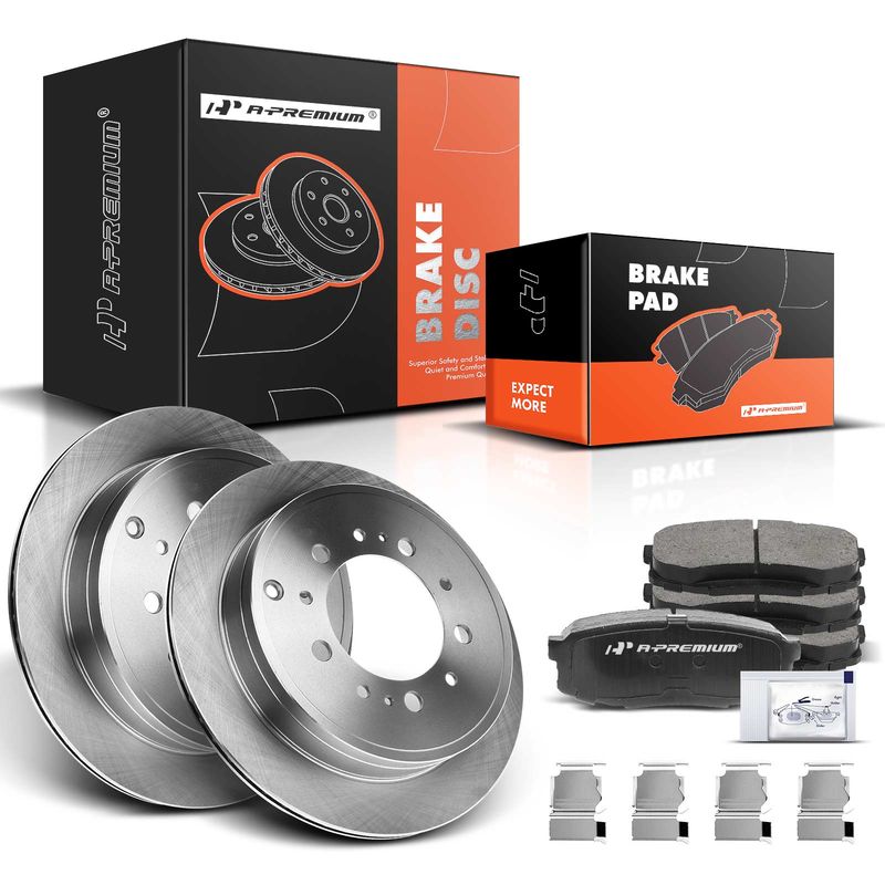 Rear Disc Brake Rotors & Ceramic Brake Pads for Toyota Land Cruiser 08-21 Lexus