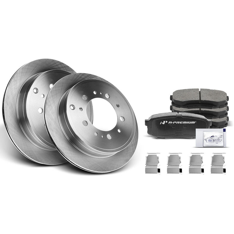 Rear Disc Brake Rotors & Ceramic Brake Pads for Toyota Land Cruiser 08-21 Lexus