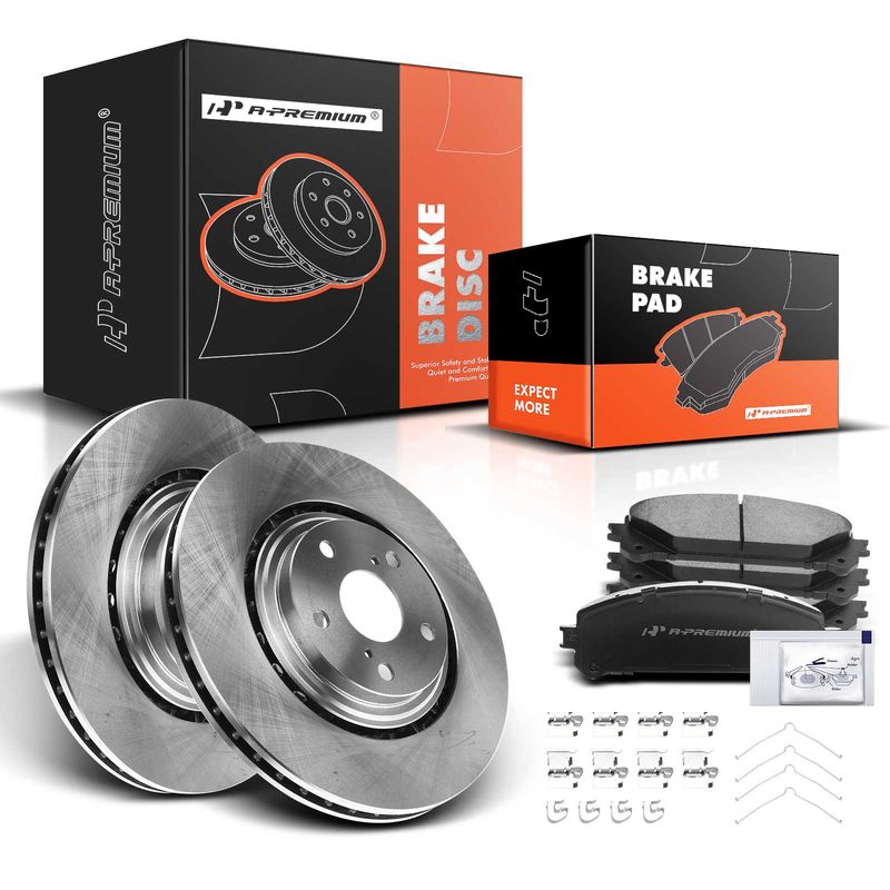 Front Disc Brake Rotors & Ceramic Brake Pads for Toyota Highlander Lexus NX200t
